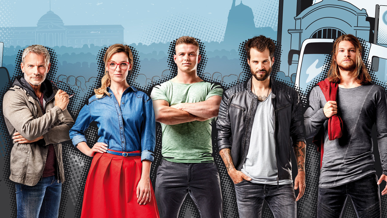 Comic Style Mixed Media Alltagshelden Kampagne ESWE Verkehr Wiesbaden Busfahrer Beruf Ausbildung Outlines